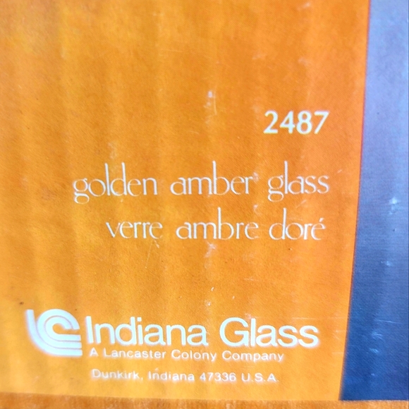 Whitehall 4 pc 14 oz Golden Amber Glass Cooler Set #2487 by Indiana Glass w Box - Picture 13 of 16